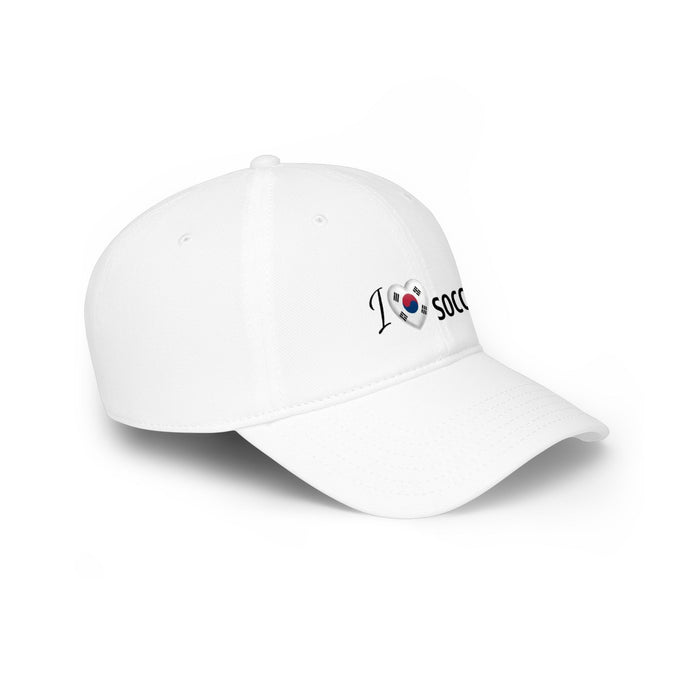 Korean Flag Heart 'I Love Soccer' Baseball Cap