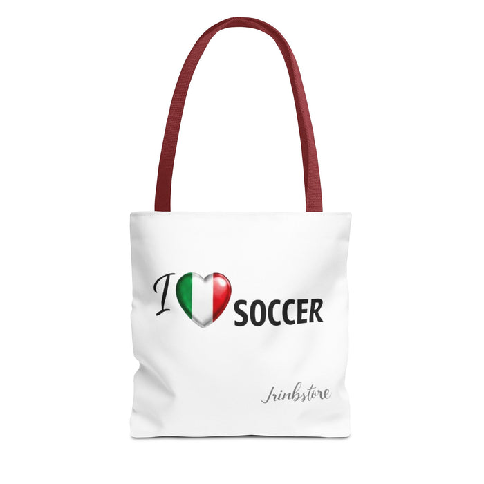 I heart Soccer Tote Bag — Italian Flag Heart Soccer Lover Gift
