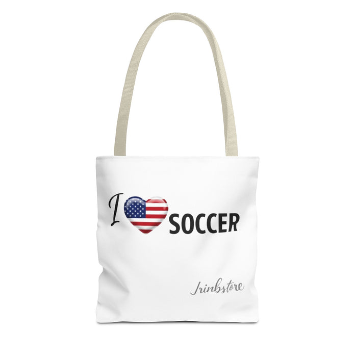 Soccer Tote Bag - I Heart USA Soccer Flag Design