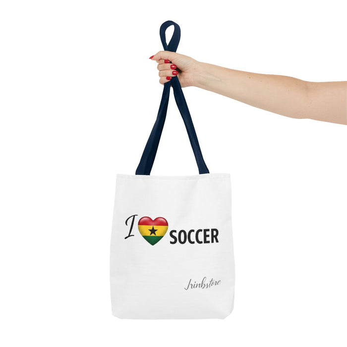 I  heart Ghana Soccer Tote Bag – Flag Heart Football Fan Tote