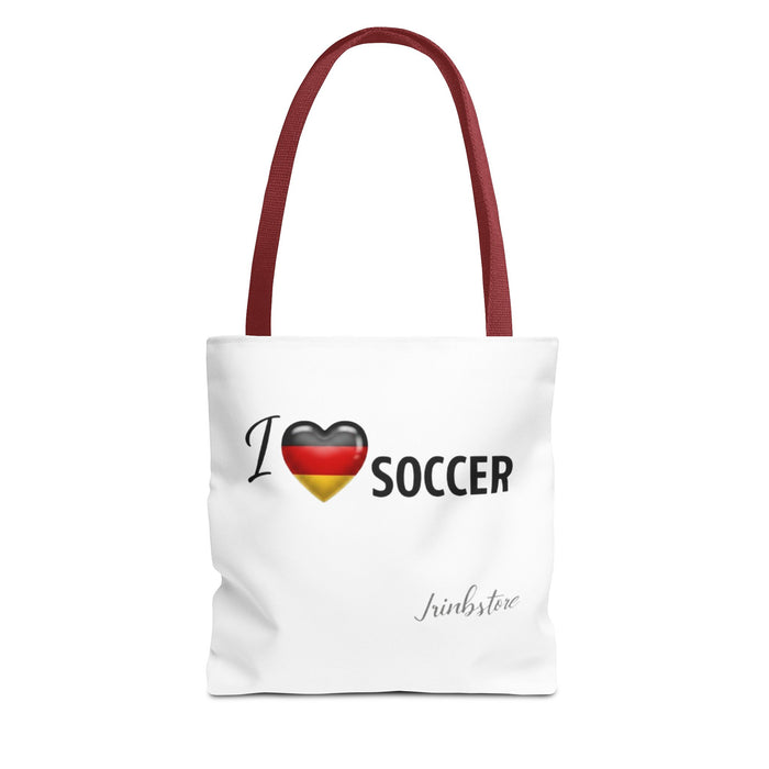 I Heart Germany Soccer Tote Bag – Fan Market Bag with German Flag Heart Design