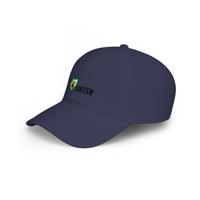 Brazil Flag Heart 'I Love Soccer' Baseball Cap