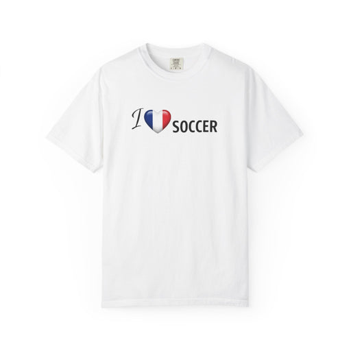 I Heart Soccer T-Shirt — French Flag Heart Soccer Tee