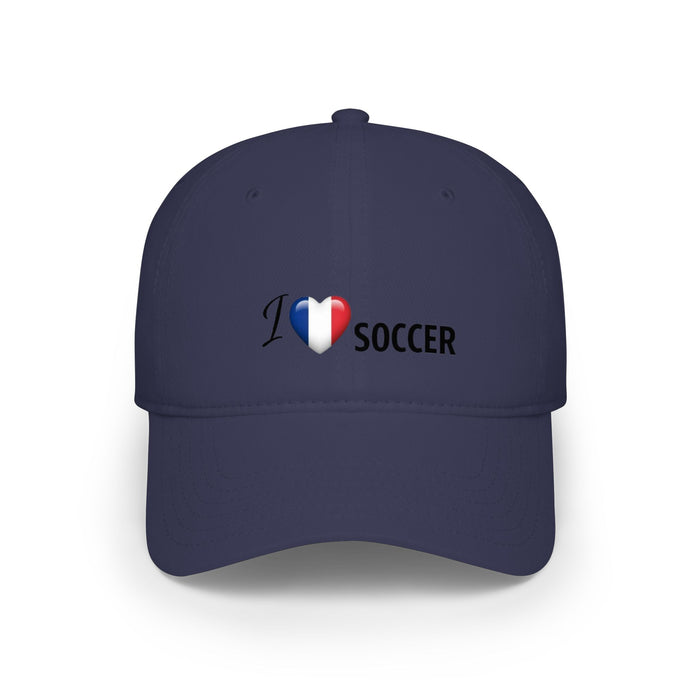 French Flag Heart 'I Love Soccer' Baseball Cap