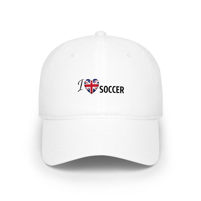 Union Jack Flag Heart 'I Love Soccer' Baseball Cap
