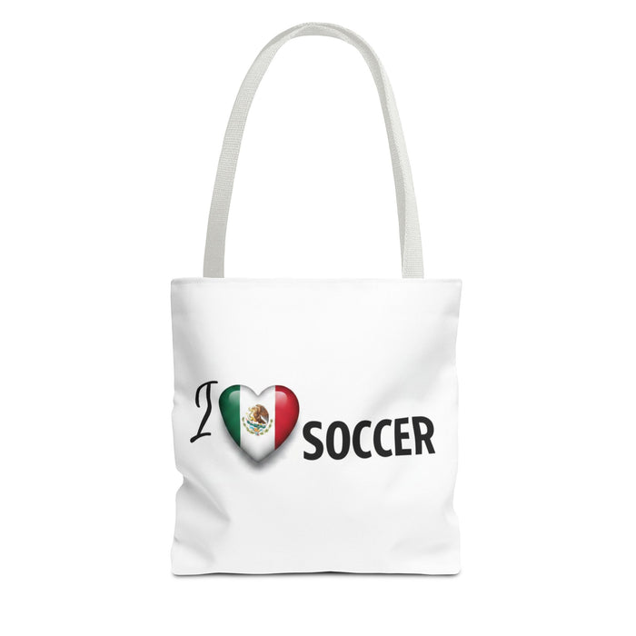 I  Soccer Tote Bag — Mexican Flag Heart Design