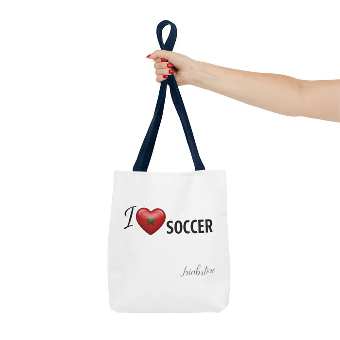I heart Soccer Tote Bag — Heart Soccer with Morocco flag