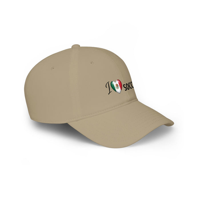 Mexican Flag Heart 'I Love Soccer' Baseball Cap