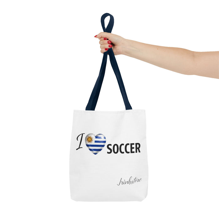 I Love Soccer Uruguay Flag Tote Bag — Soccer Fan Gift, Uruguay Football Supporter Tote